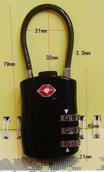 3 dial tsa lock & cable