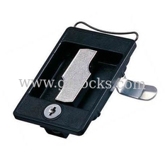 China Steel cupboard lock cabinet lock for metal furniture door Locking Handle Black Panel Lock supplier