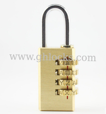 China 4 Digital English Letter Brass Combination padLock big Size English alphabet Brass PadLock supplier