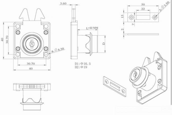 High Quality Push Drawer Lock