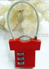 China 3 Digital T Shirt Shaped Luggage Combination Padlock supplier