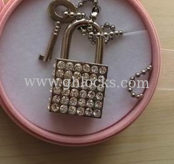 China Rhinestone Padlocks Square shaped Notebook Lock supplier