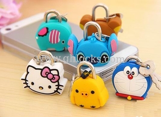 China Fashion Cute Cartoon Lock Animal Padlock Silicone Mini Lock for Diary supplier