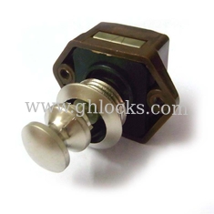 China Brown Base Caravan lock Plastic motor home push button cabinet latch Cupboard push button supplier