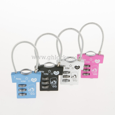 3 Digital T Shirt Shaped Luggage Combination Padlock supplier