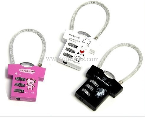 3 Digital T Shirt Shaped Luggage Combination Padlock supplier