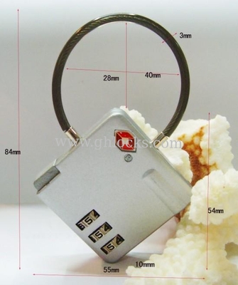 3-dial TSA combination Wire luggage lock supplier