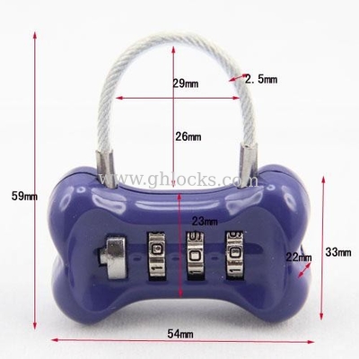 3 Digital bone Shaped Combination Lock supplier