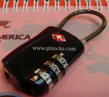 3 Dial TSA Wire Luggage Combination Lock supplier