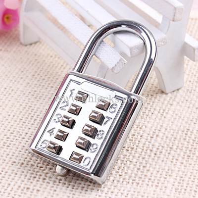 10 key pad PadLock/10 Push Button Combination Password Lock supplier