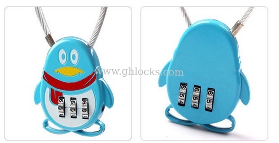 QQ Penguin Shaped Wire Combination Lock supplier