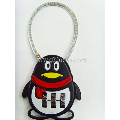 QQ Penguin Shaped Wire Combination Lock supplier