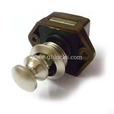 Brown Base Caravan lock Plastic motor home push button cabinet latch Cupboard push button supplier