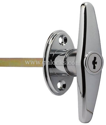 Chassis cabinets handle lock with rod T handle industrial iron cabinet door lock supplier