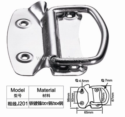 Toolbox Iron Foldin handle with nickel plated for box/case/chest/truck J201 J202 J203 J204 supplier