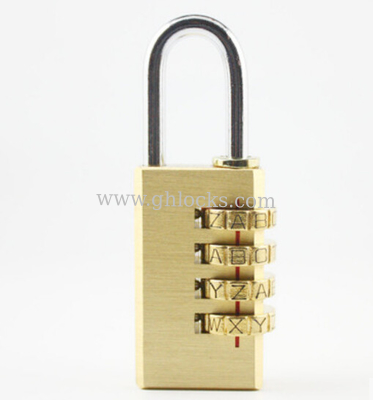 4 Digital English Letter Brass Combination padLock big Size English alphabet Brass PadLock supplier